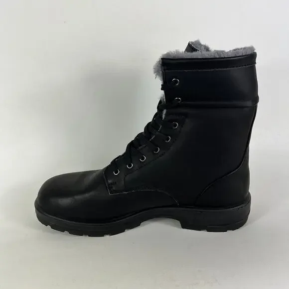 Blundstone 1465 Men's 9.5 Triple Black Leather Lace Up Ankle Winter Therma Boots